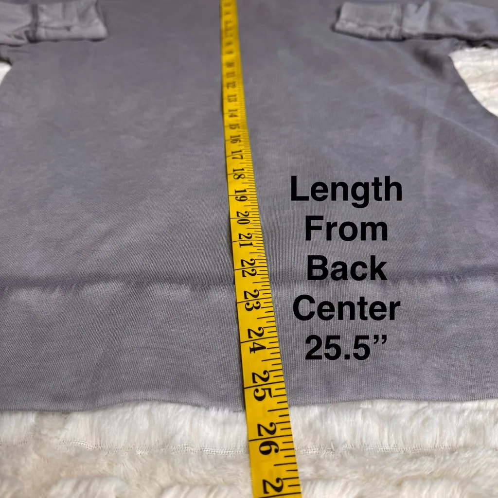 TOMS Women's Large ZIP-UP‎ HOODIE Gray 100% Cotton Longer Length - Image 9