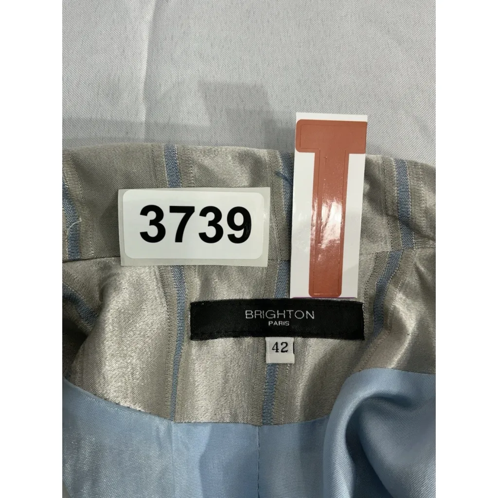 Womans Brighton Size Eu 42 (us 12) Gray Blue Button Down Lined Blazer - Image 3