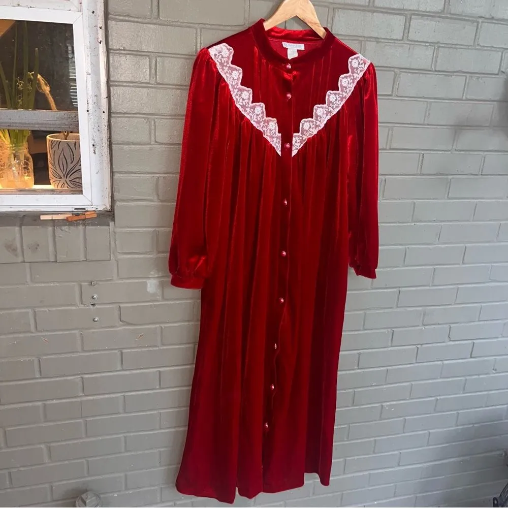 Komar Gown Red Vintage 12/14 Velvet Cottage V - Image 3