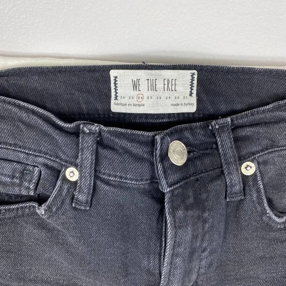 Free People Black Distressed/Ripped/Grunge High Waist Crop Skinny Jeans-26 - Image 27