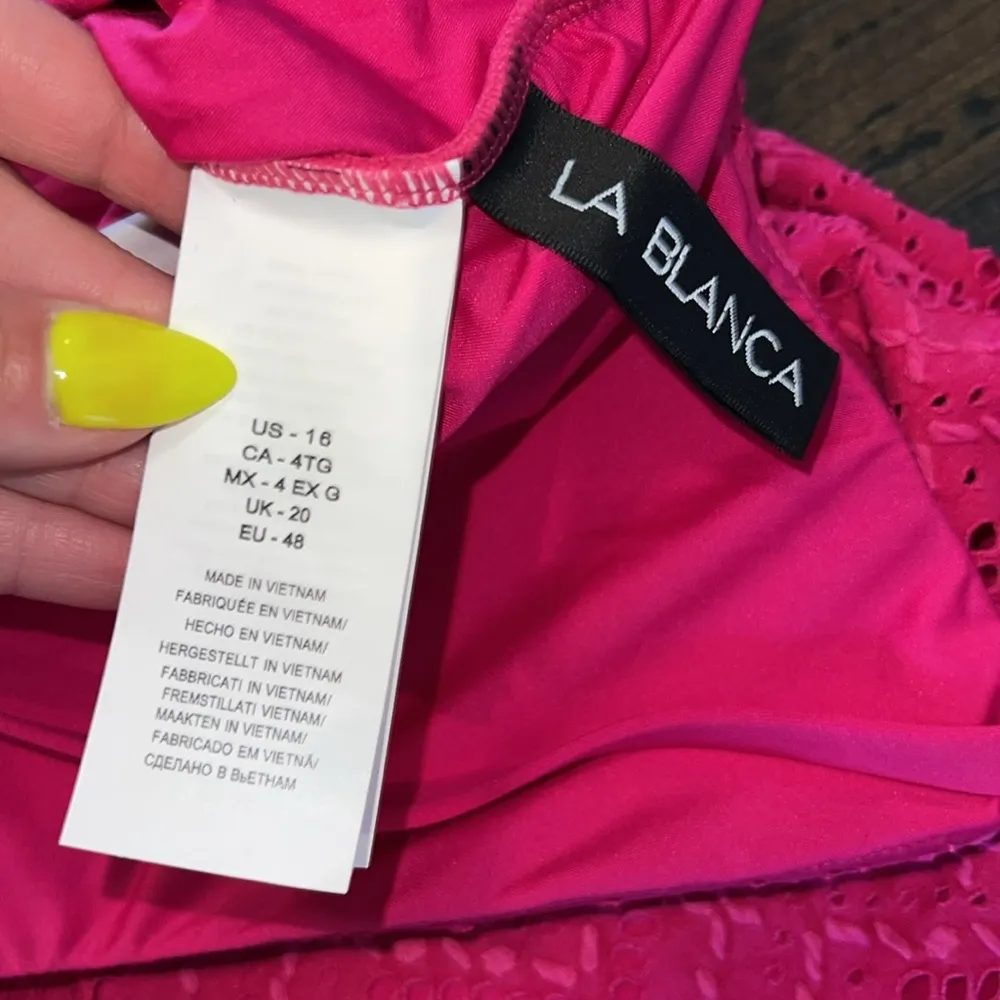 NWOT Saltwater Sands Over-The-Shoulder Tankini Top - Magenta - Image 5