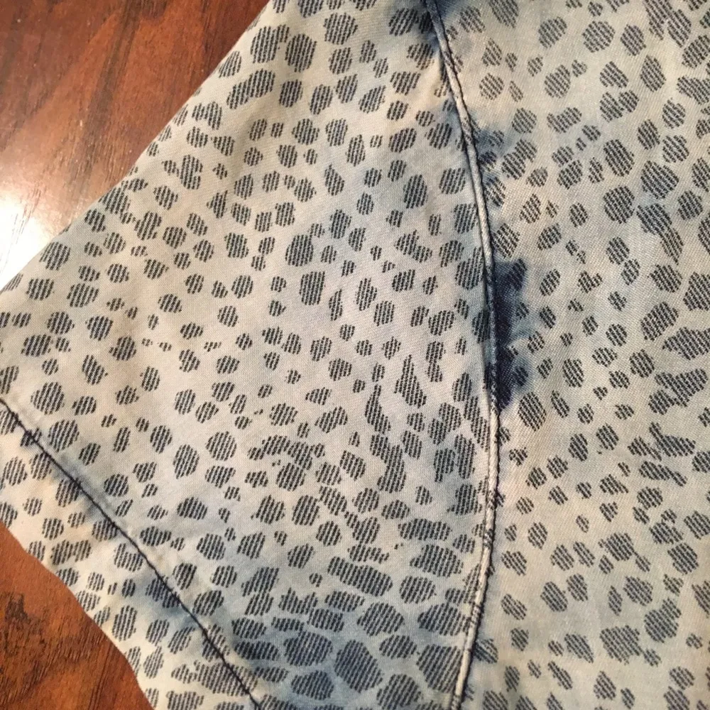 TopShop Moto Petite Blue Leopard Tie Dye Tencel Blouse - Image 6