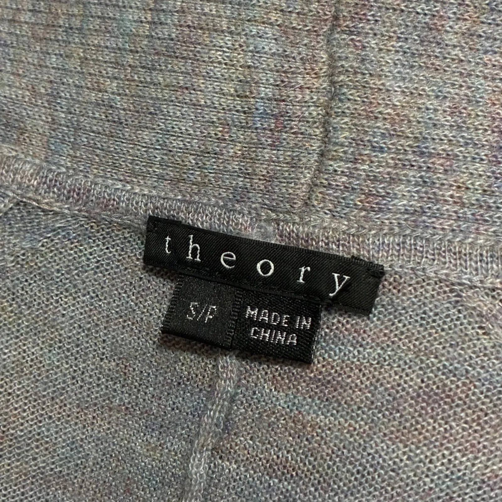 Theory Wool Alpaca Blend Gray Open Front Long Sleeve Cardigan Sweater Women's S - Image 6