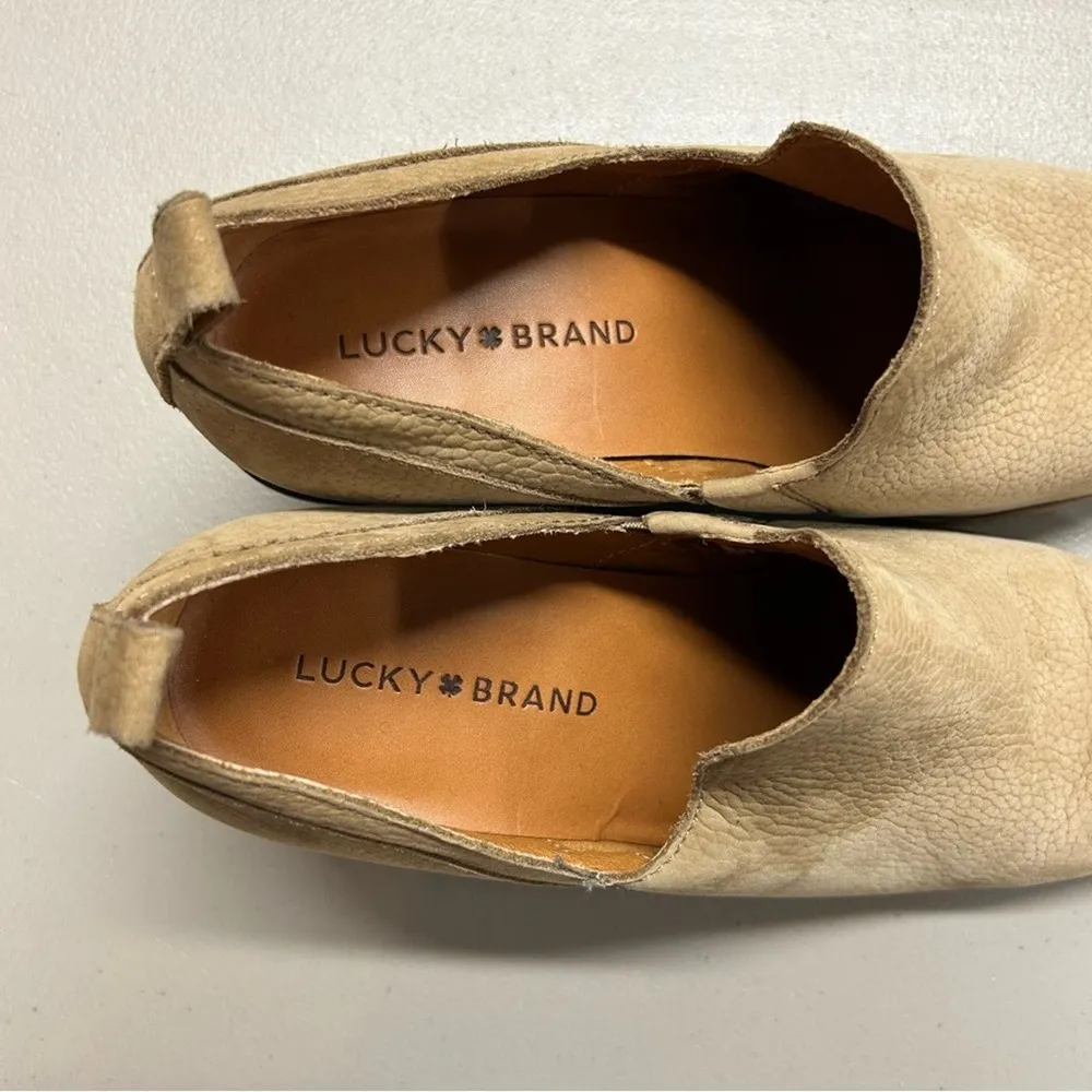 Lucky Brand Leather Bootie Vennia Tan Heel Ankle Boot Closed Toe Womens Size 8.5 - Image 8