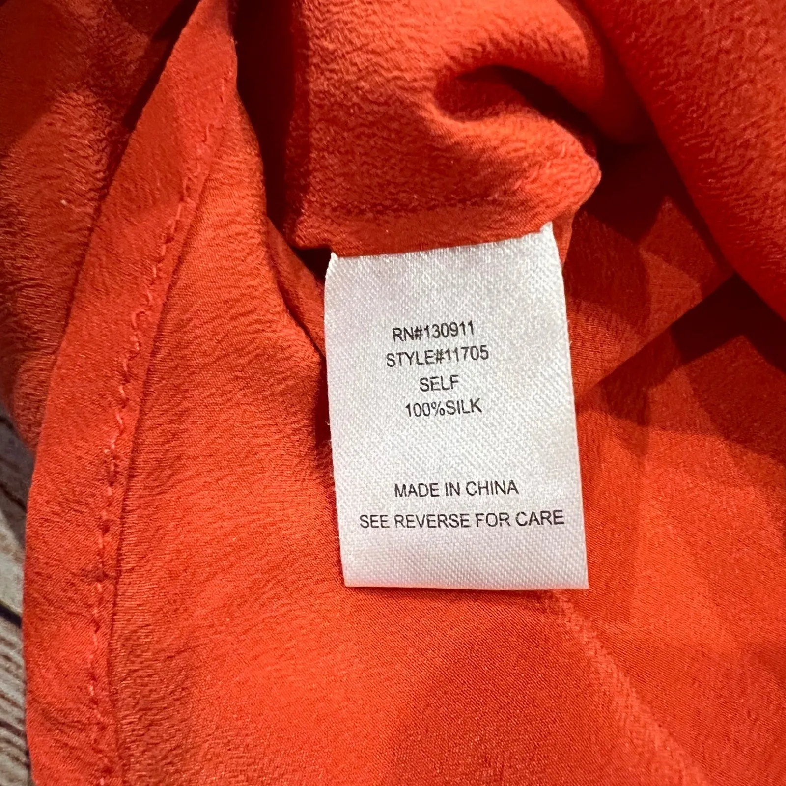 Daniel Rainn Women's Orange Silk Ruched Neck Sleeveless Tank Top Blouse Size S - Image 4