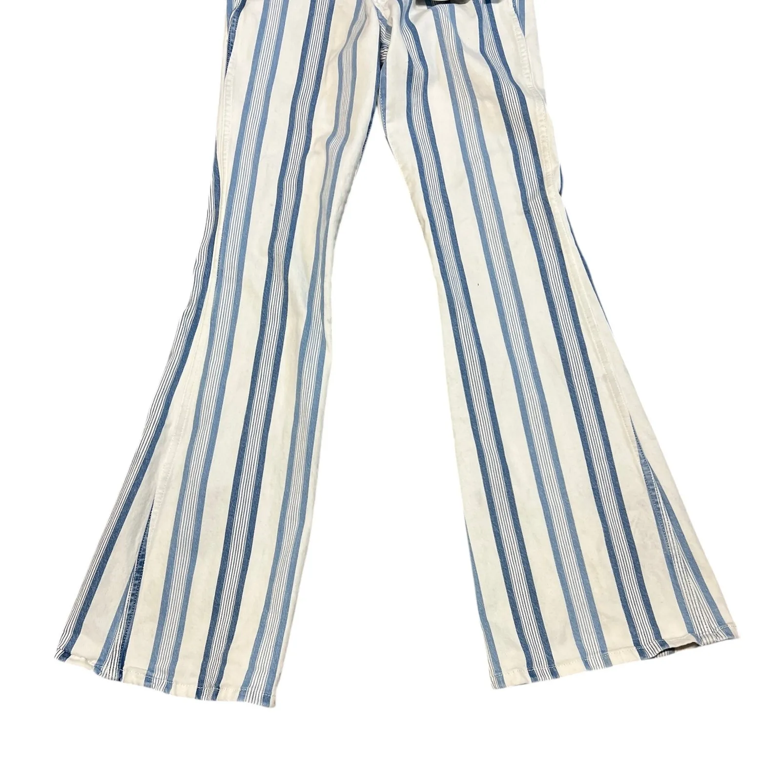 Wrangler Women's Retro Bailey High Rise Flare Jeans Blue White Stripes 28x34 - Image 8