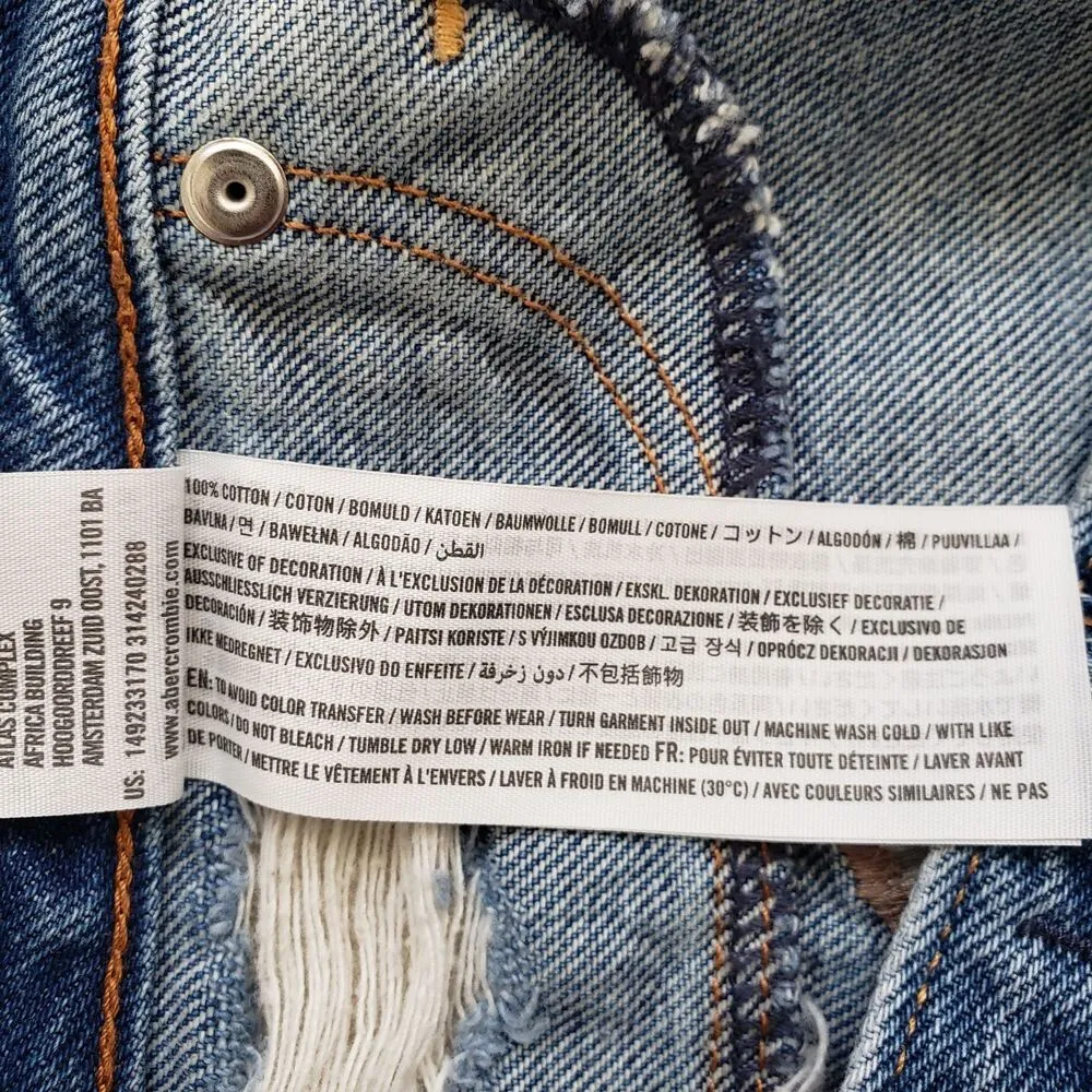 Abercrombie & Fitch Embroidered Boho Annie High Rise Jeans Shorts 31 - Image 8