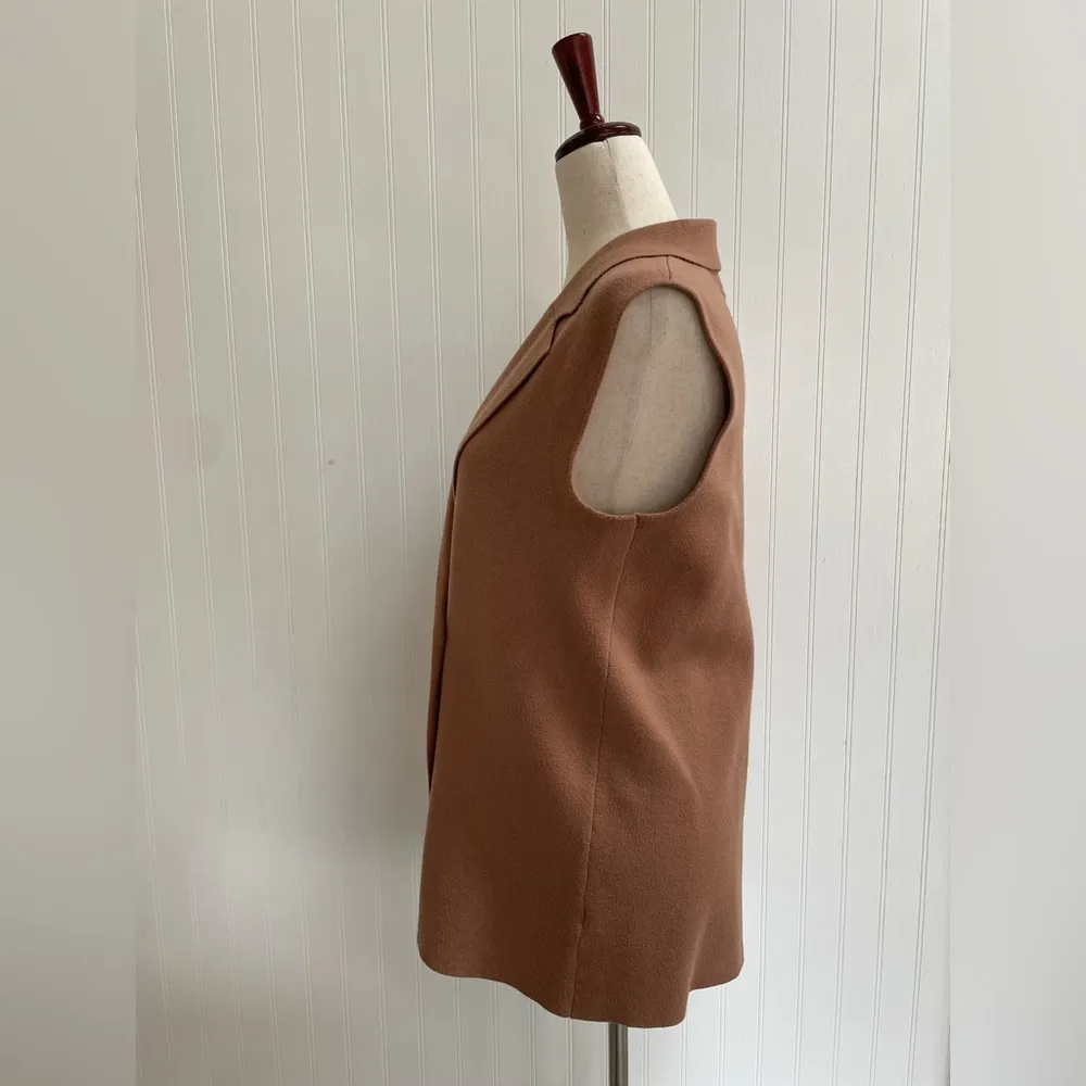 MARLED Double Breasted Knit Sleeveless Sweater Vest Suiting Menswear Size S Tan - Image 3