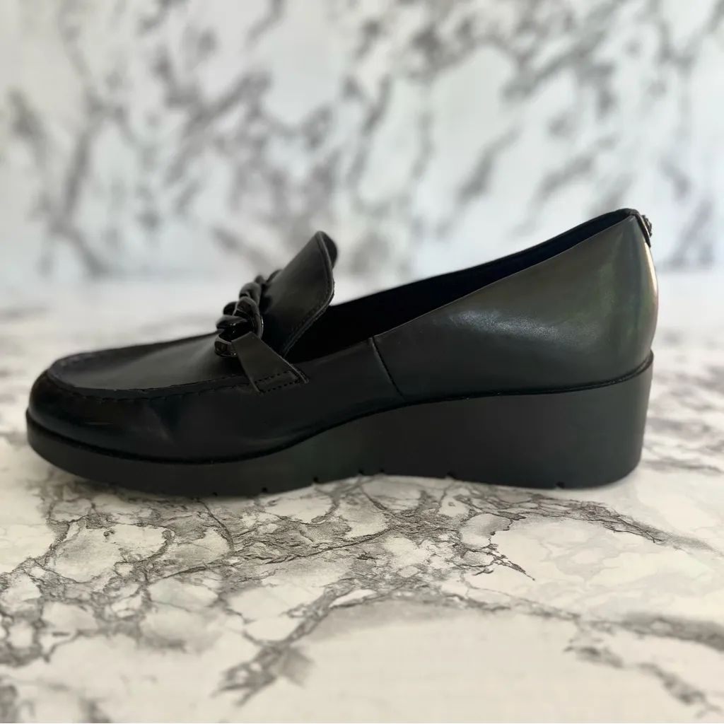 Anne Klein Qiana iflex Black Wedge Chain Loafer 10 - Image 6