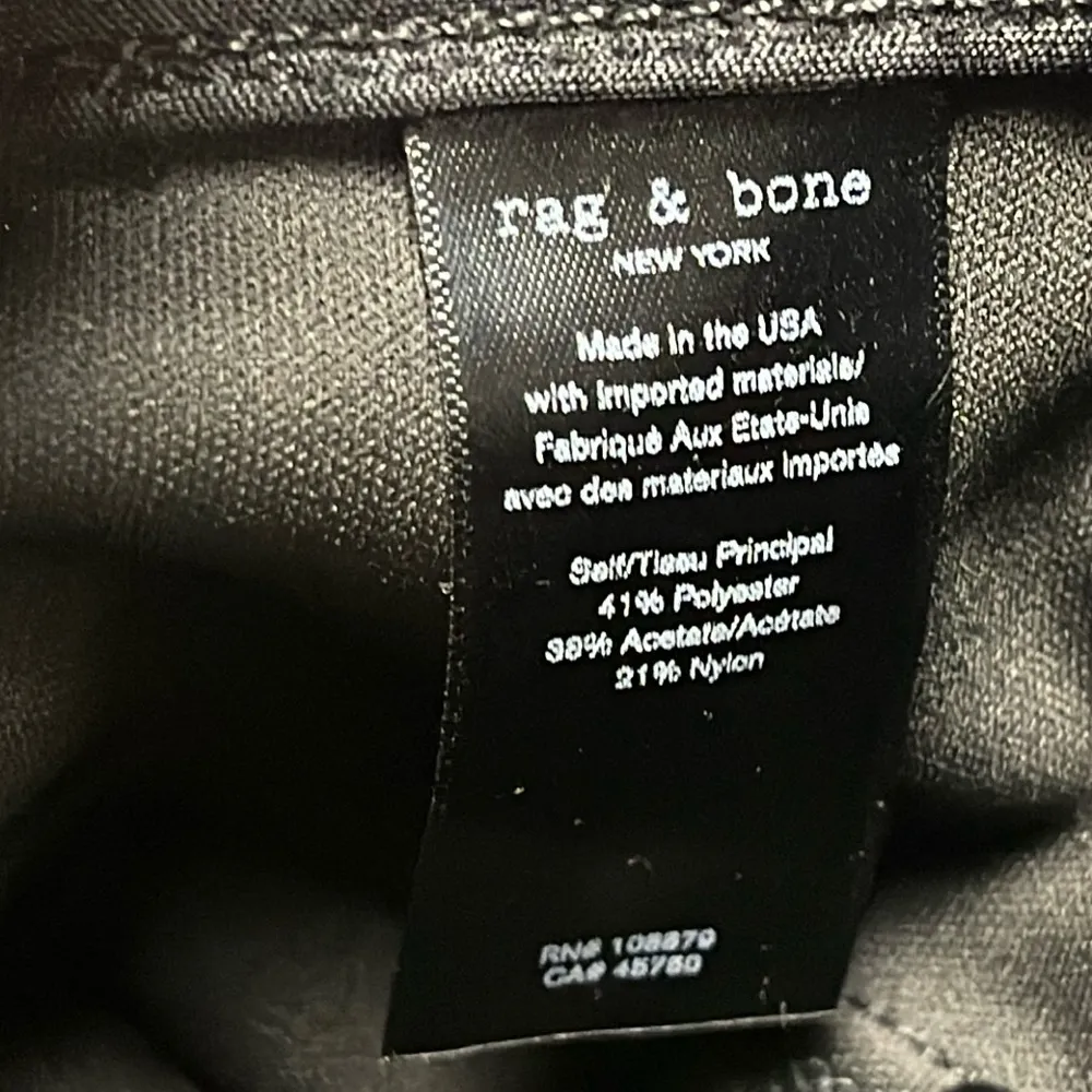 Rag & Bone High Rise Skinny Ankle Pants in Black Sateen Size 25 - Image 17