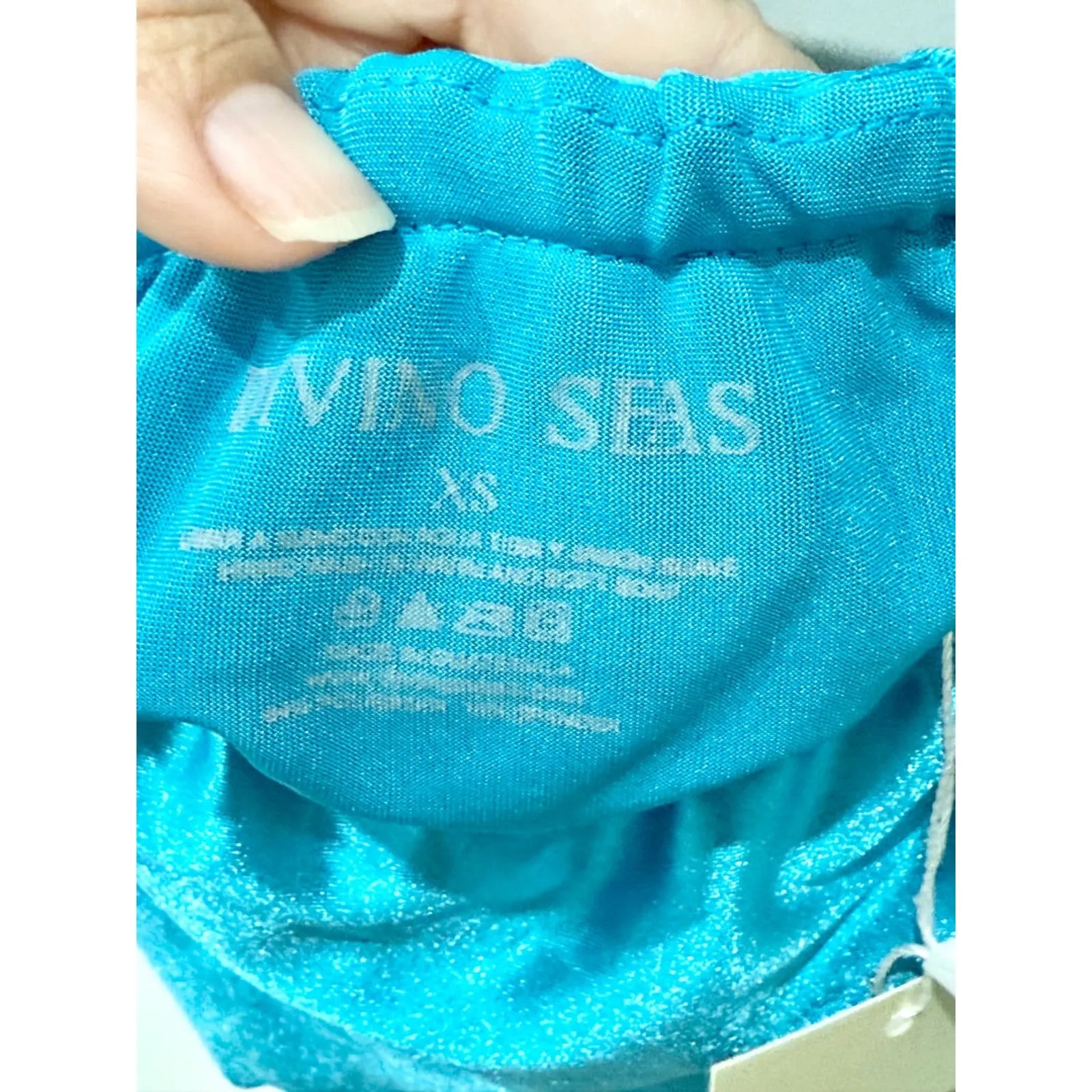 NWT Divino Seas Satin Inika Top & Eclat Bottom Bikini Set Blue Atoll Women's XS - Image 8