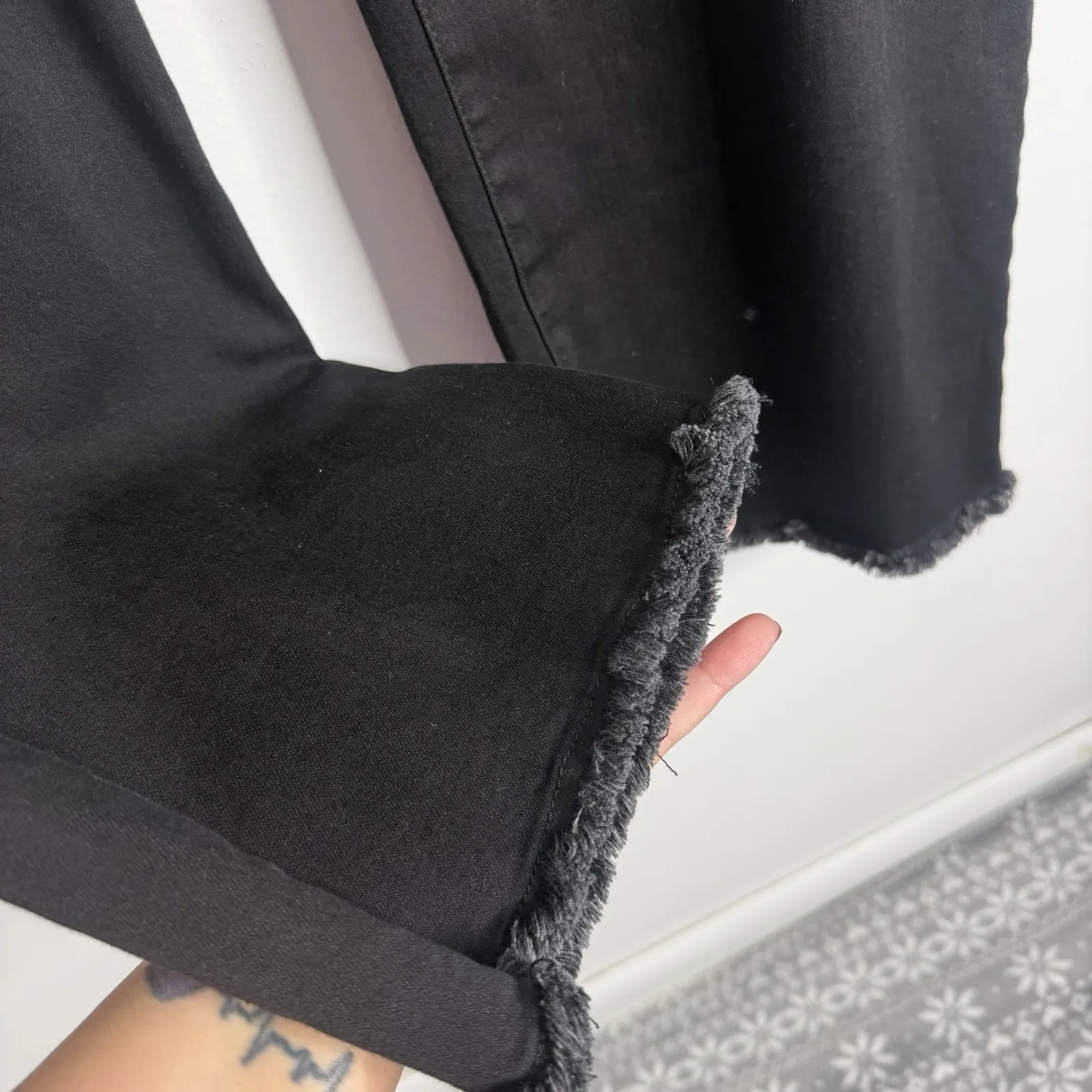 NWT Democracy Solution High Rise Slim Straight Frayed Hem Black Pmus Size 20W - Image 6