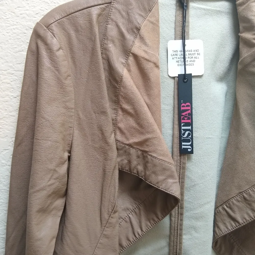 Just Fab Waterfall Faux Leather Jacket - Image 7