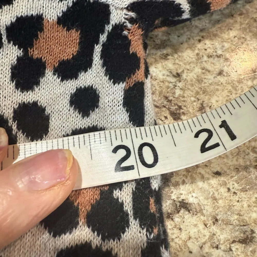 a new day Brown and Cream Cardigan Sweater with Animal Print - Image 5