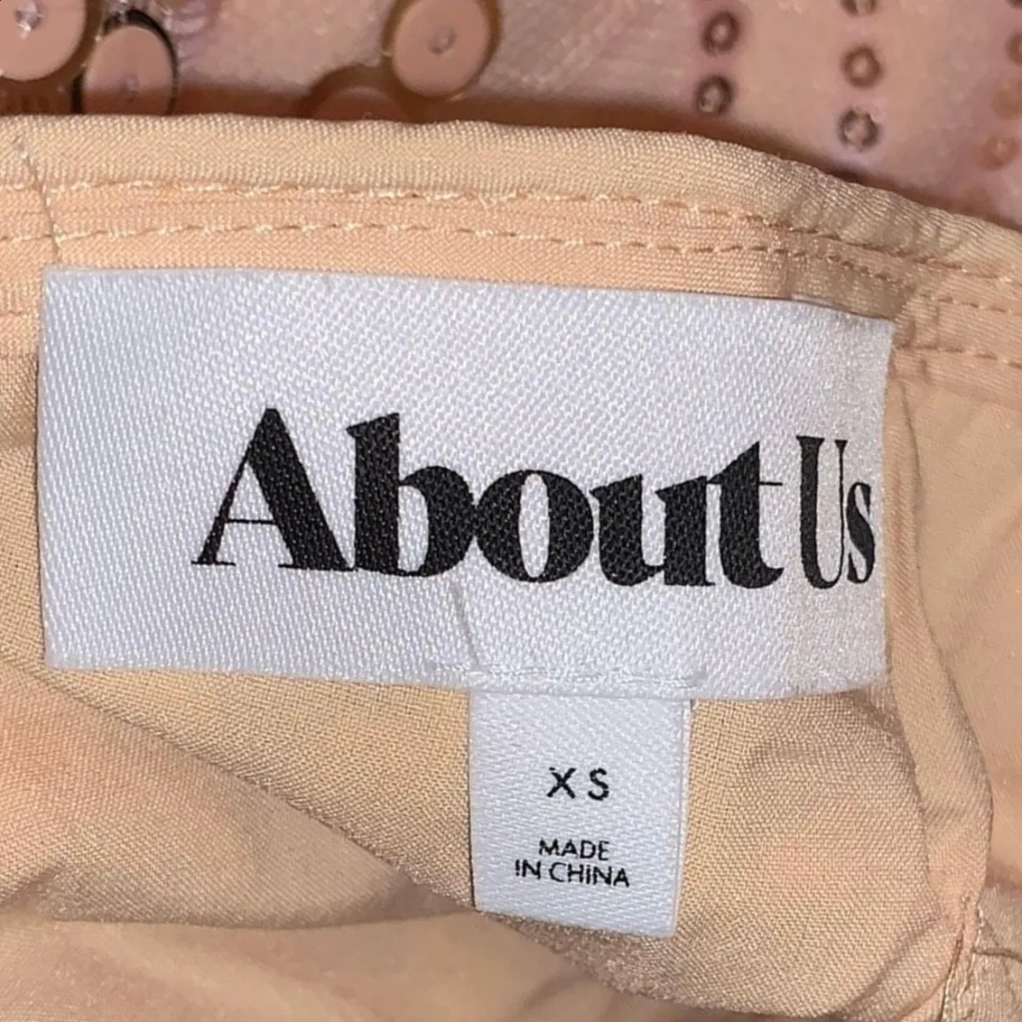 About Us NWT  Peach Sequin Lined Mini Dress - Image 9