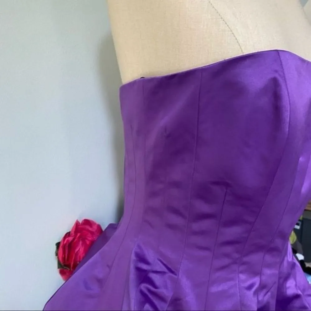 Evening Dutchess Purple Rose Dress - Image 8