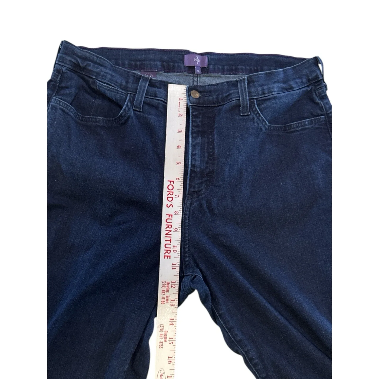 NYDJ Georgia Skinny Jeans Womens 14 Dark Wash Lift Tuck Technology Denim Blue - Image 6