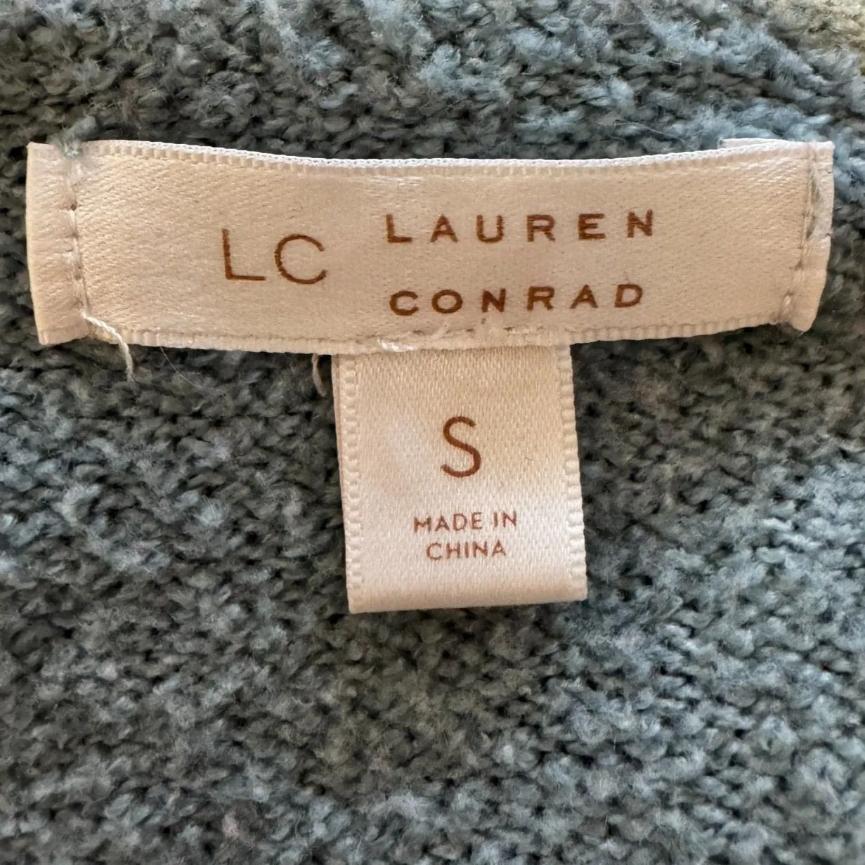 Lauren Conrad | Dusty Blue Knit Pullover Sweater Size Small Lazar Cut Detail - Image 5