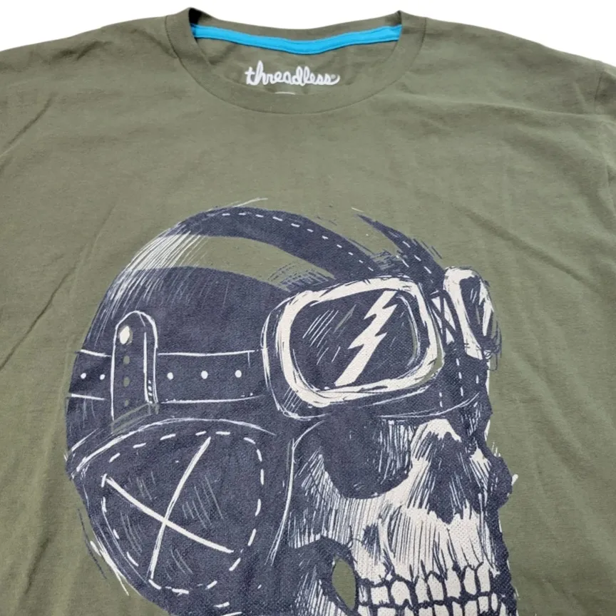 Threadless Shirt Size Medium M Skull Ride Or Die Graphic Print T - Image 4