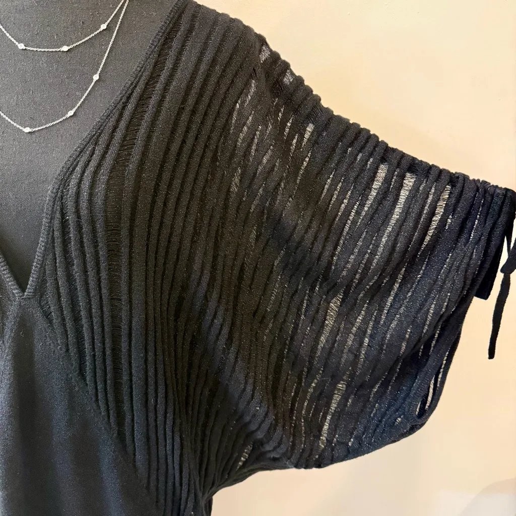 All Saints Zuri Black Metallic Mini Dress Size Small - Image 2