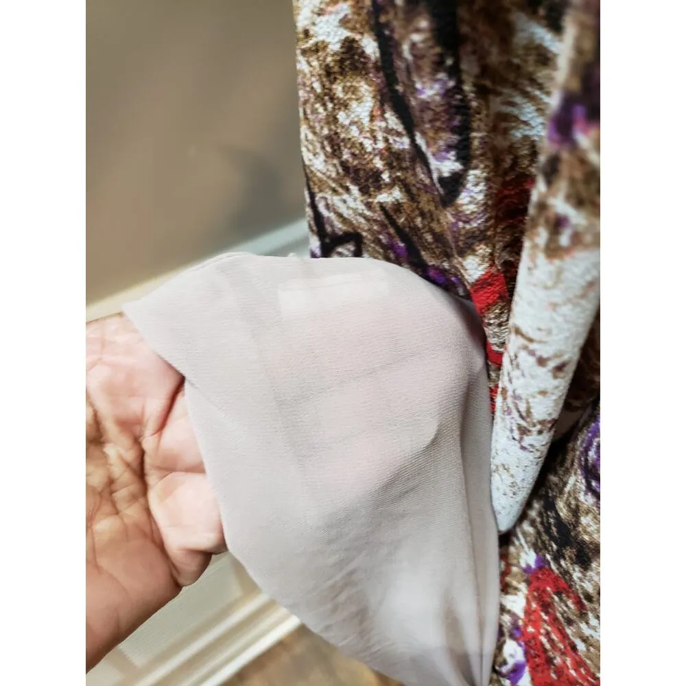 KUT from the Kloth Dress Women 12 Multicolor Paisley 3/4 Sleeve Lined Stretch - Image 10