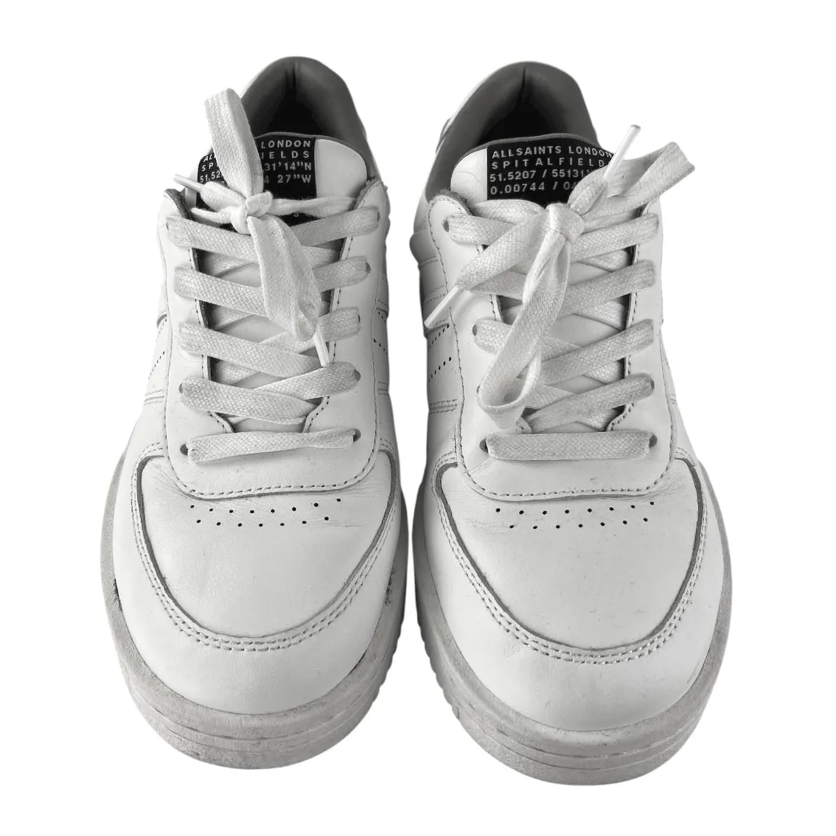 AllSaints VIX Women;s White Leather Low Top Athletic Trainers Sneakers Shoes 7 - Image 2