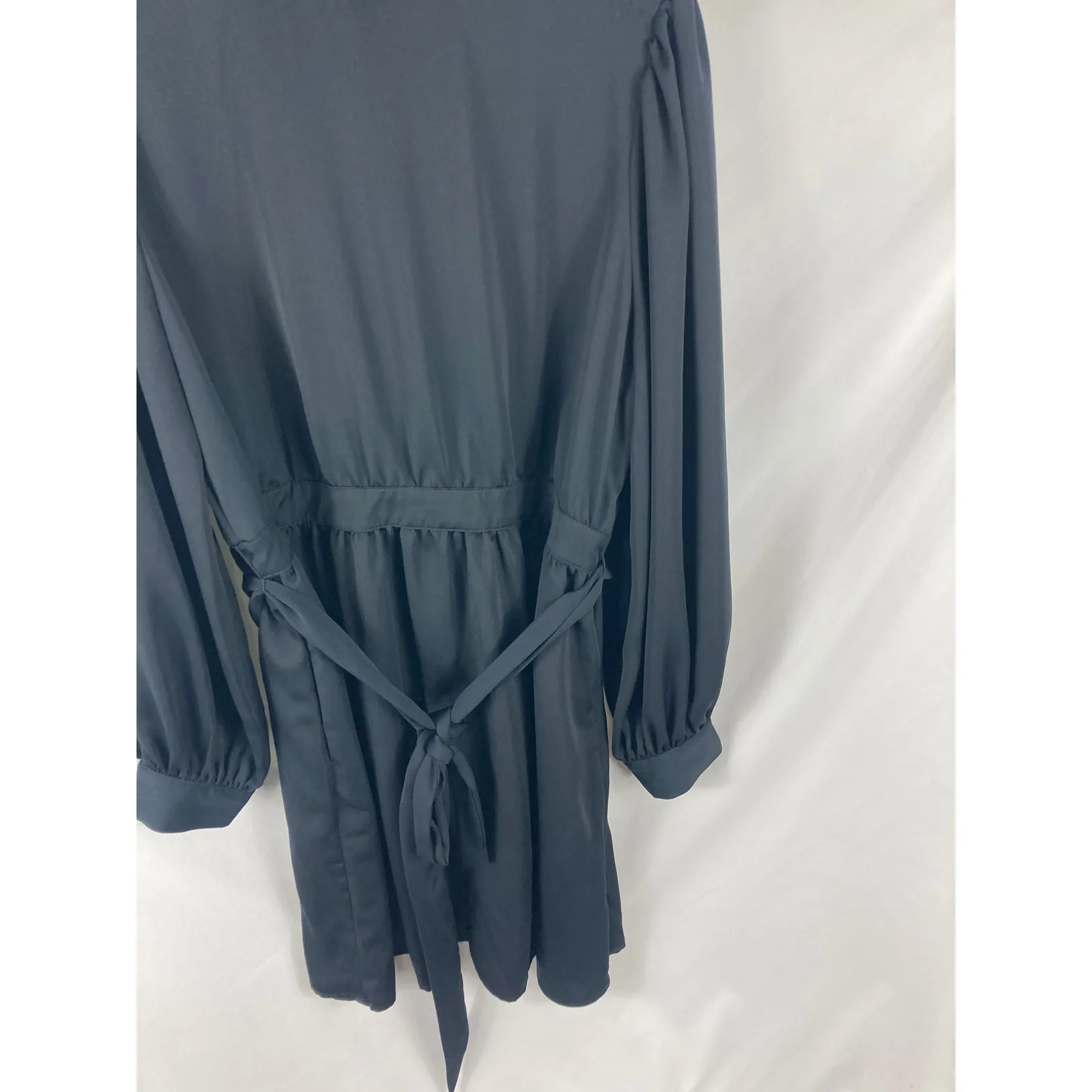 Who what wear Satin Mock Neck Long Sleeve Tie Waist Dress XXL - Image 2