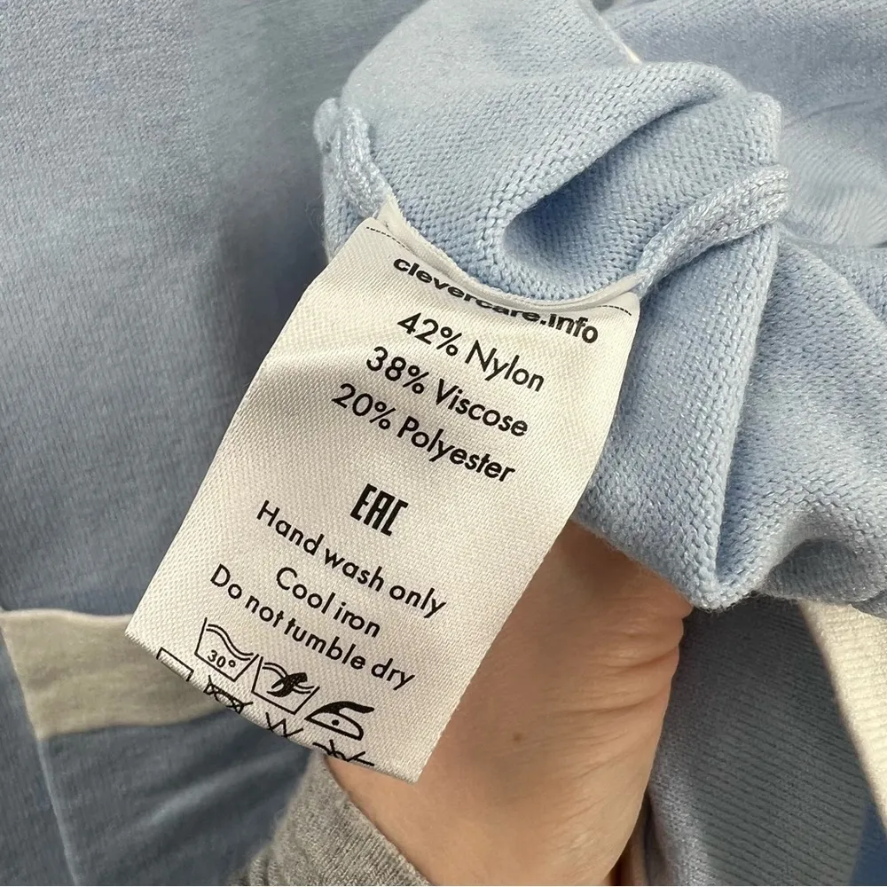 Lichi Frankfurt Light Blue Knit Cardigan Size M - Image 8