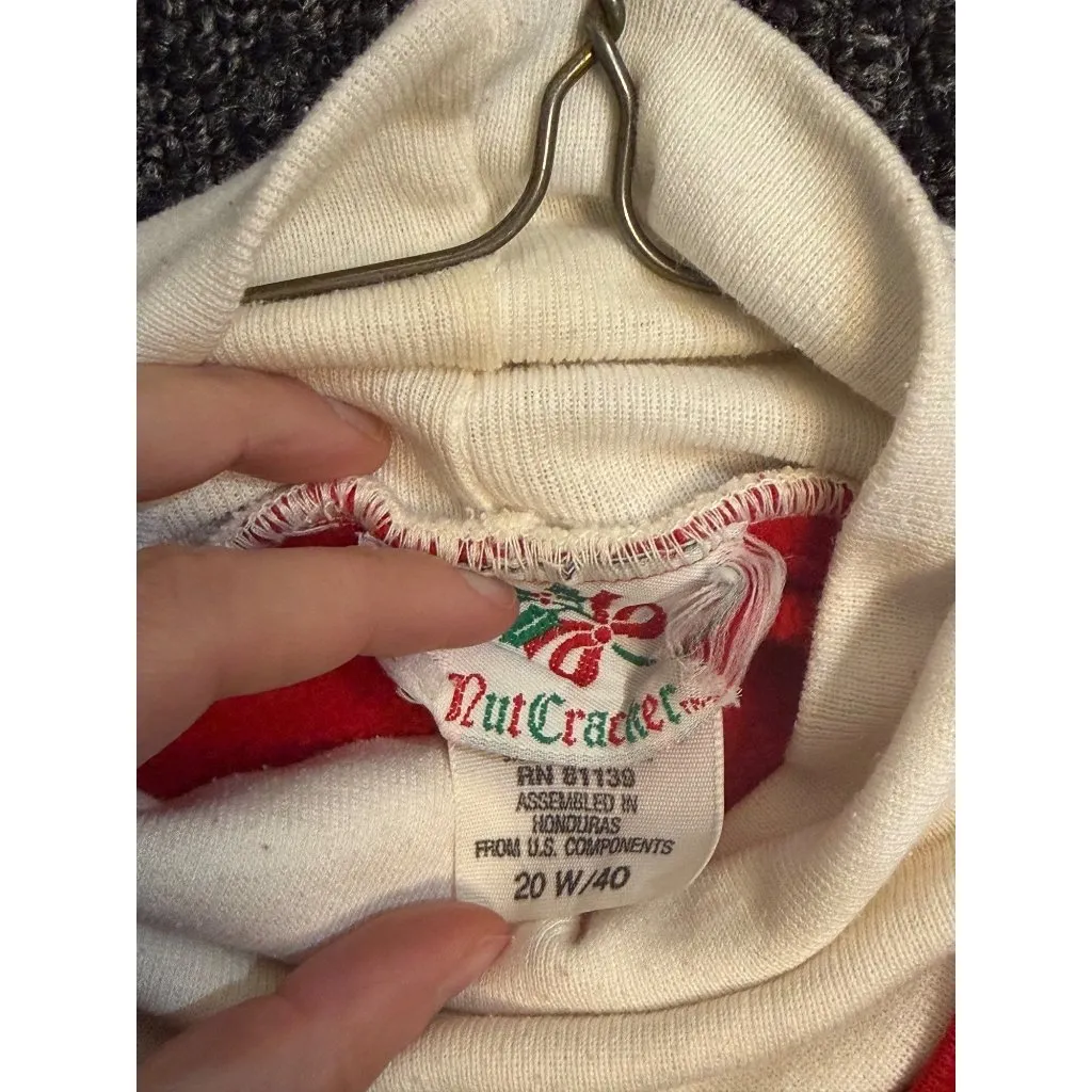 VTG 90s Nutcracker Teddy Bear Christmas Sweatshirt Women’s 20W/40 Red Snowflakes Size undefined - Image 6