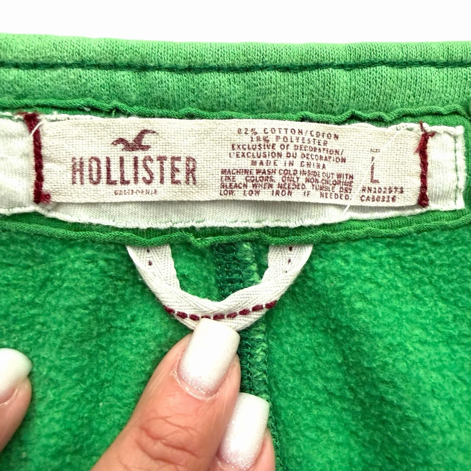 Y2K 2000s Hollister Women's Green Micro Mini Skirt Size L Logo Sweat Terry Cloth - Image 5