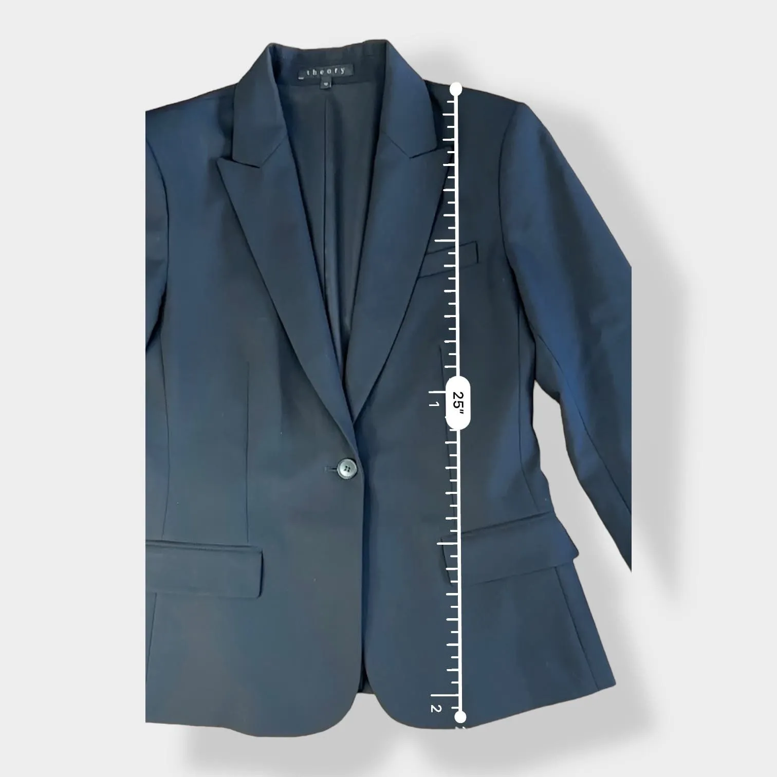 Theory Gabe‎ 8 Tailor Black Womens Blazer Size 10 - Image 3