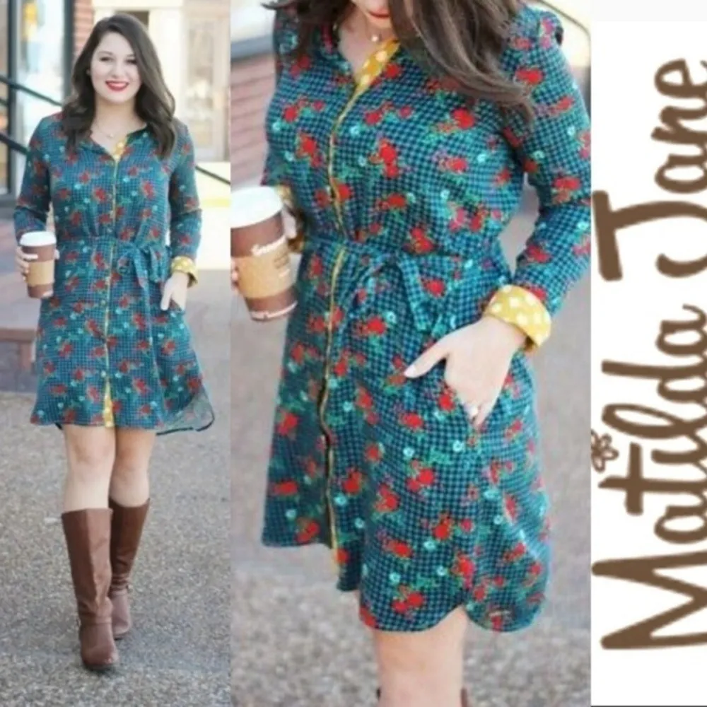 Matilda Jane Fa La La Shirt Dress Holiday Winter Christmas Women's Size S NWT - Image 2