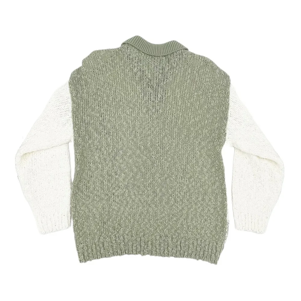 Vintage 90s Blair Boutique Collared Foral Knit Grandma Sweater Size Medium - Image 2