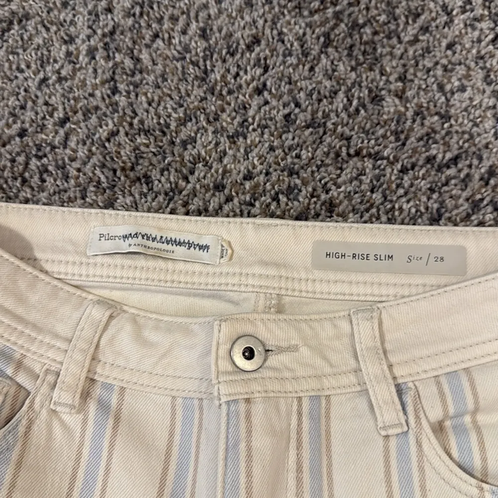 Anthropologie Pilcro High-Rise Striped Slim Boyfriend Jeans 28 - Image 5