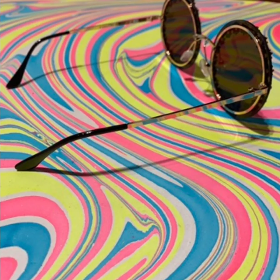 Cute flower sunglasses Gold - Image 4