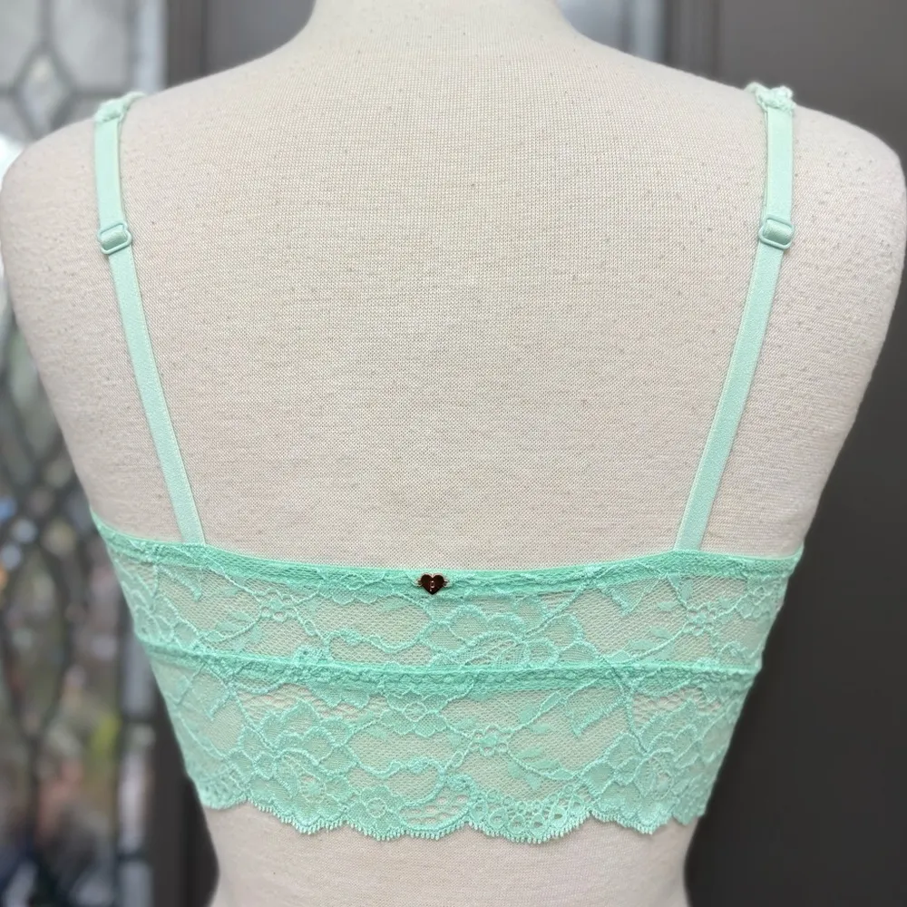 PINK Victoria's Secret Two Toned Mint Lace Bralette Size Large - Image 4