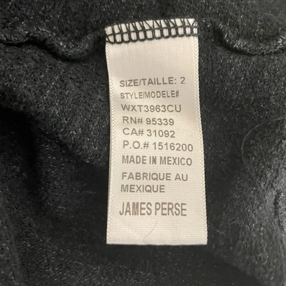 Standard James Perse Black Dark Gray V Neck Long Sleeve Womens Size 2 - Image 6