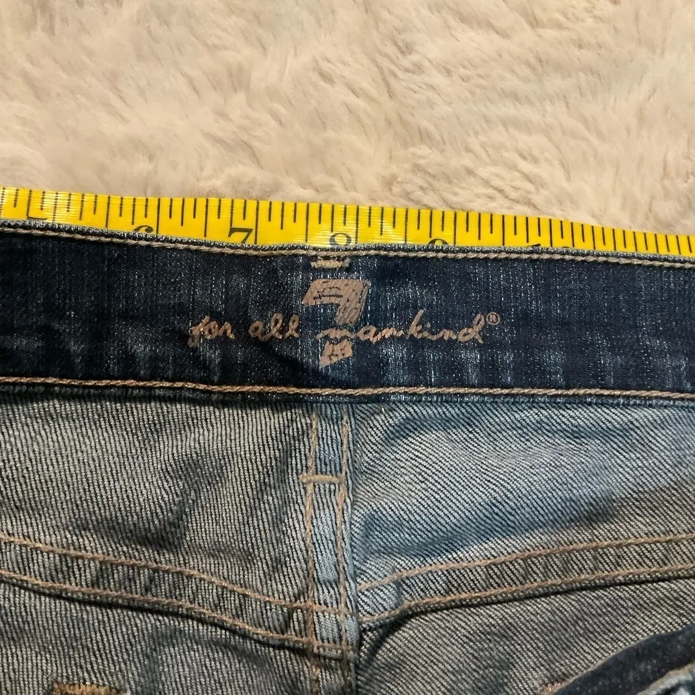 7 For All Mankind Dojo Denim Shorts Size 29 Womens Dark Wash Raw Hem - Image 5