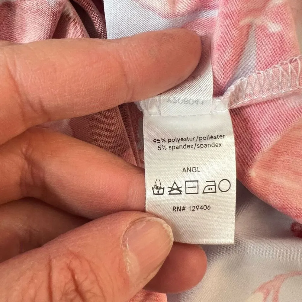 Venus light blue floral short puff sleeve grommet cutout waist summer party dres - Image 11