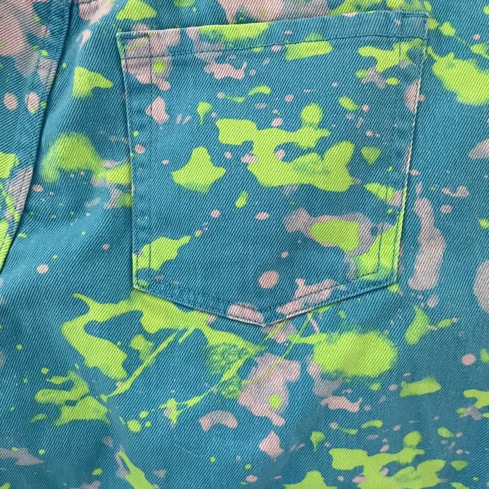 Wild Fable Paint Splash Print High Rise Bermuda Shorts Frayed Fringe Sz 12 - Image 5