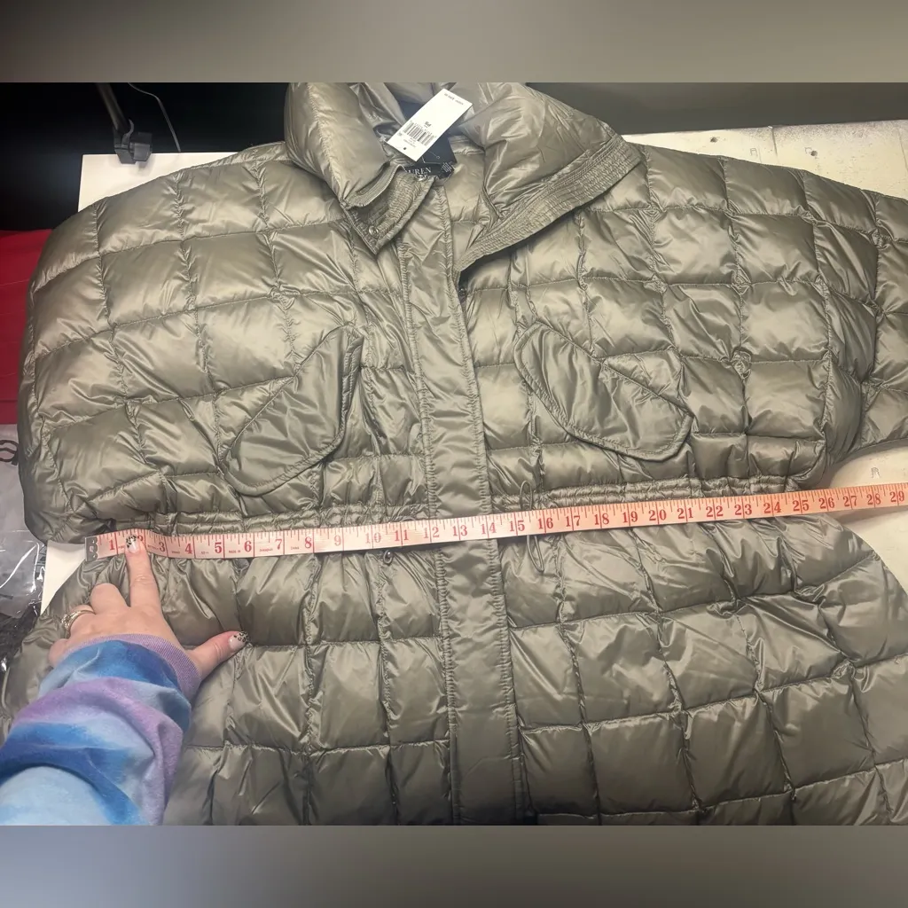Ralph Lauren Oversized Quilted Down Puffer Jacket Coat Size Small Petite SP New - Image 4