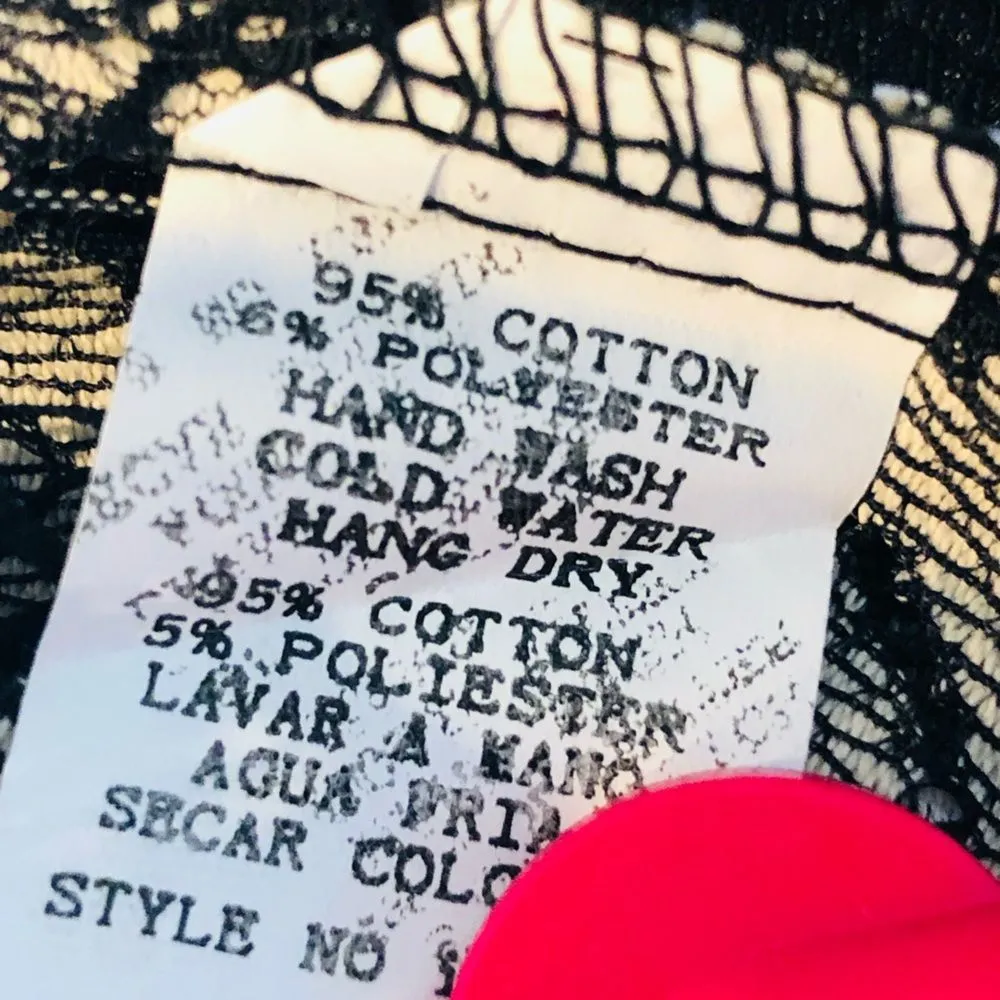 Miilla Lace Semi Sheer 3 Quarter Sleeve Black Tan Coverup Dress Womens Small - Image 10