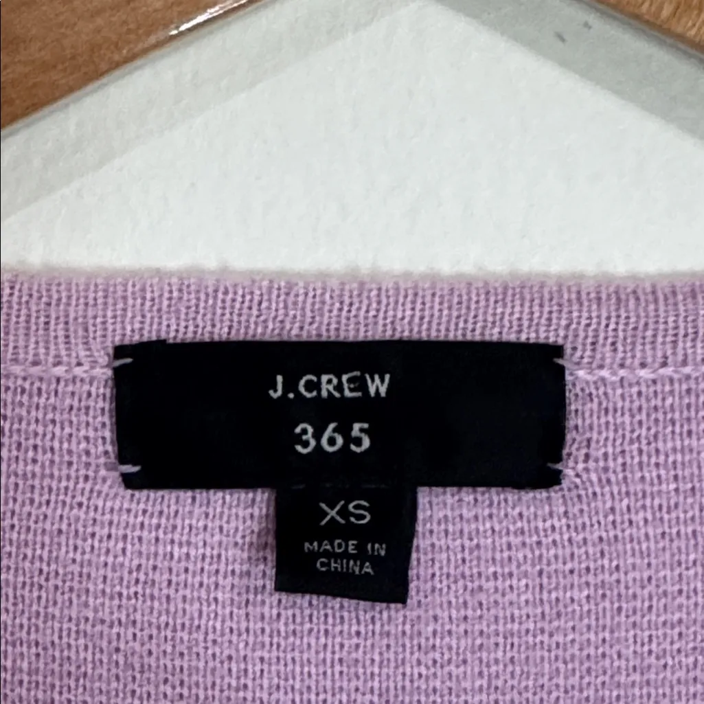 J Crew 365 longline sweater jacket in lilac hue cotton merino wool blend size XS - Image 8