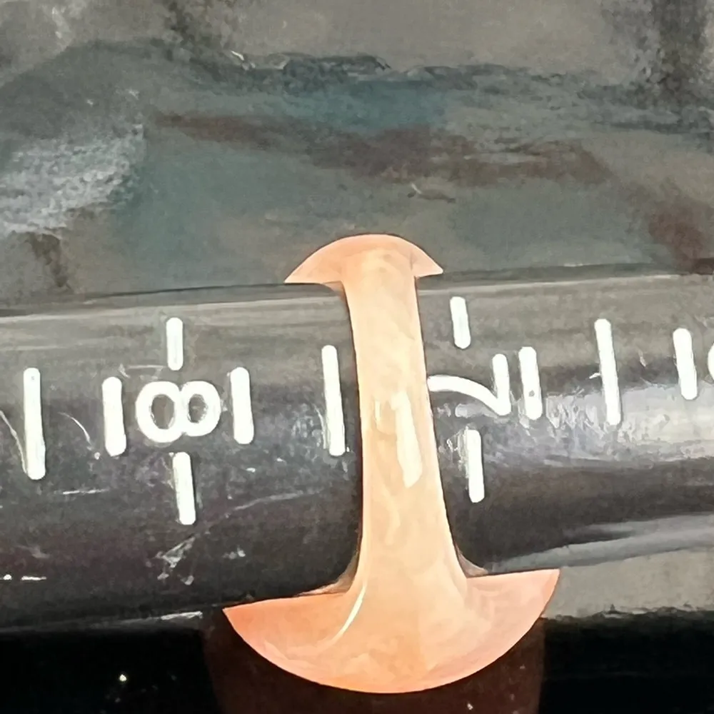 Vintage Peach Marble Murano Style Glass Bubble Ring Size 7 - Image 7