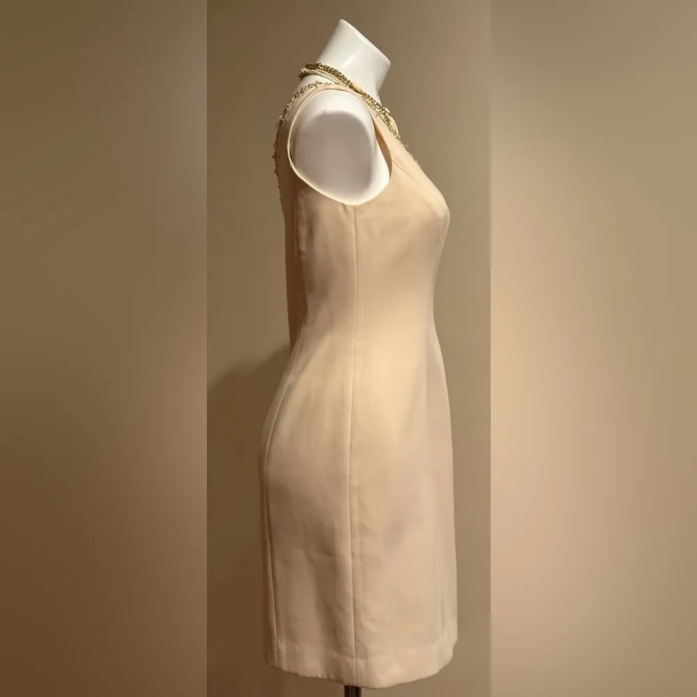 Liz Claiborne One Shoulder Crean Color Sequence Wedding Occasion, Dress Size 8P - Image 3