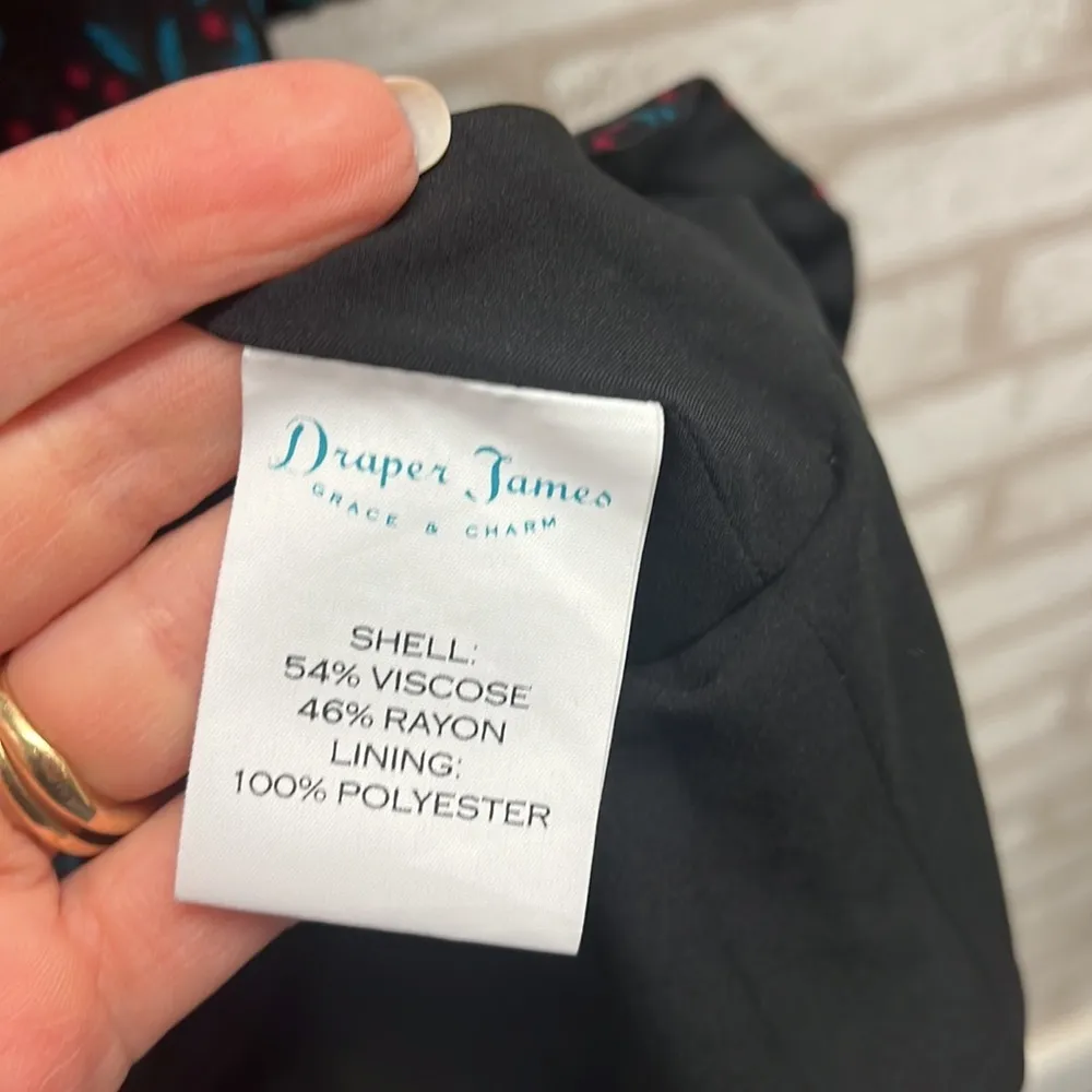 Draper James Black With Holly Berries Ruffle Dress 2 - Image 5