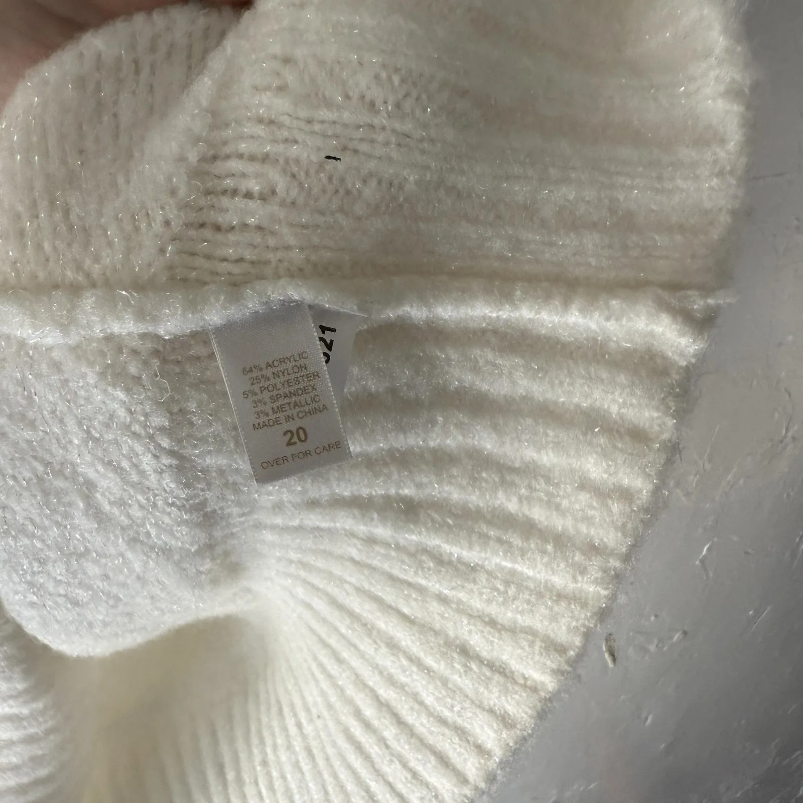 Limited Too Sweater Y2k Plus 20 Ivory White V Neck Pullover Cable Knit Soft Cozy - Image 5