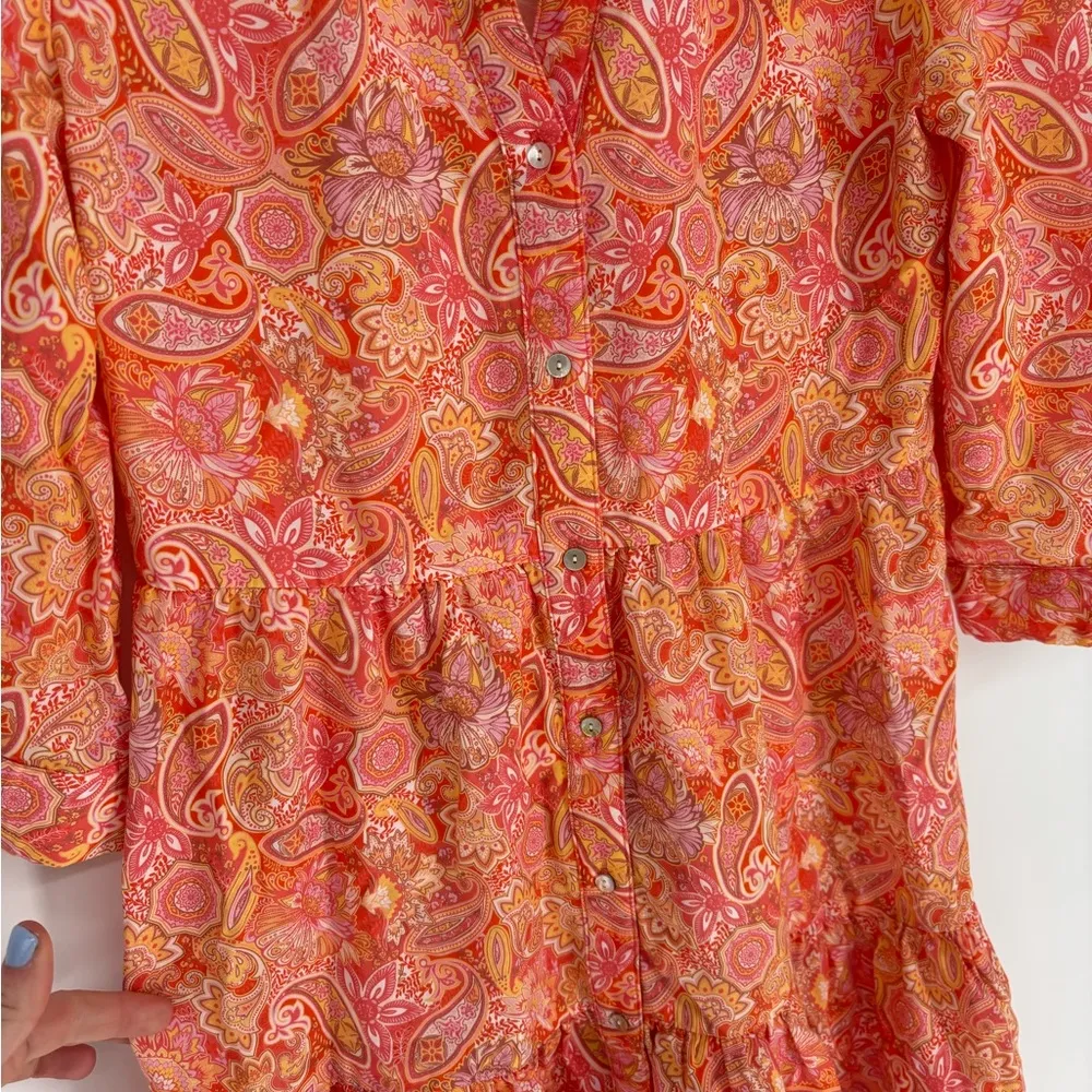 Johnstone & Murphy Paisley Print Button Shirt Dress - Image 3