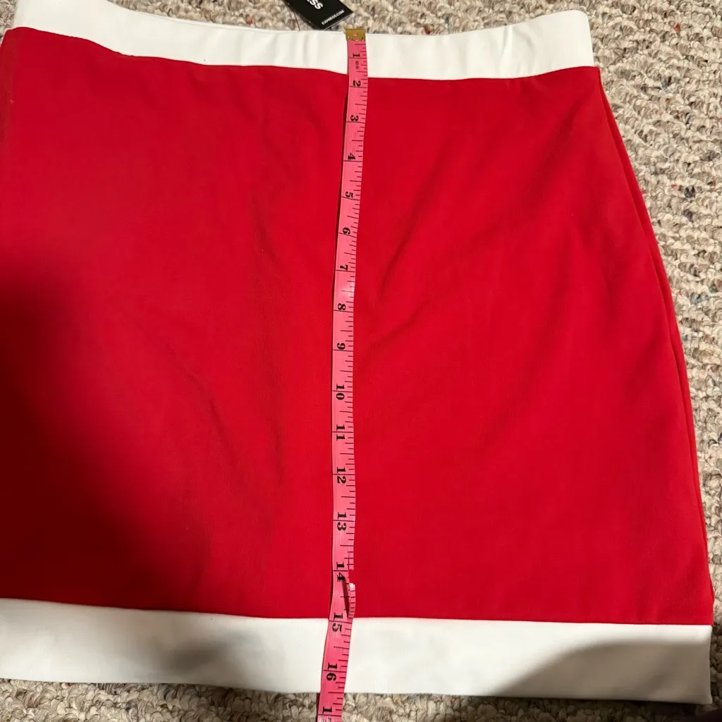 EXPRESS NWT  Skirt Skort Two Piece Set Red White- Size Small Medium - Image 4