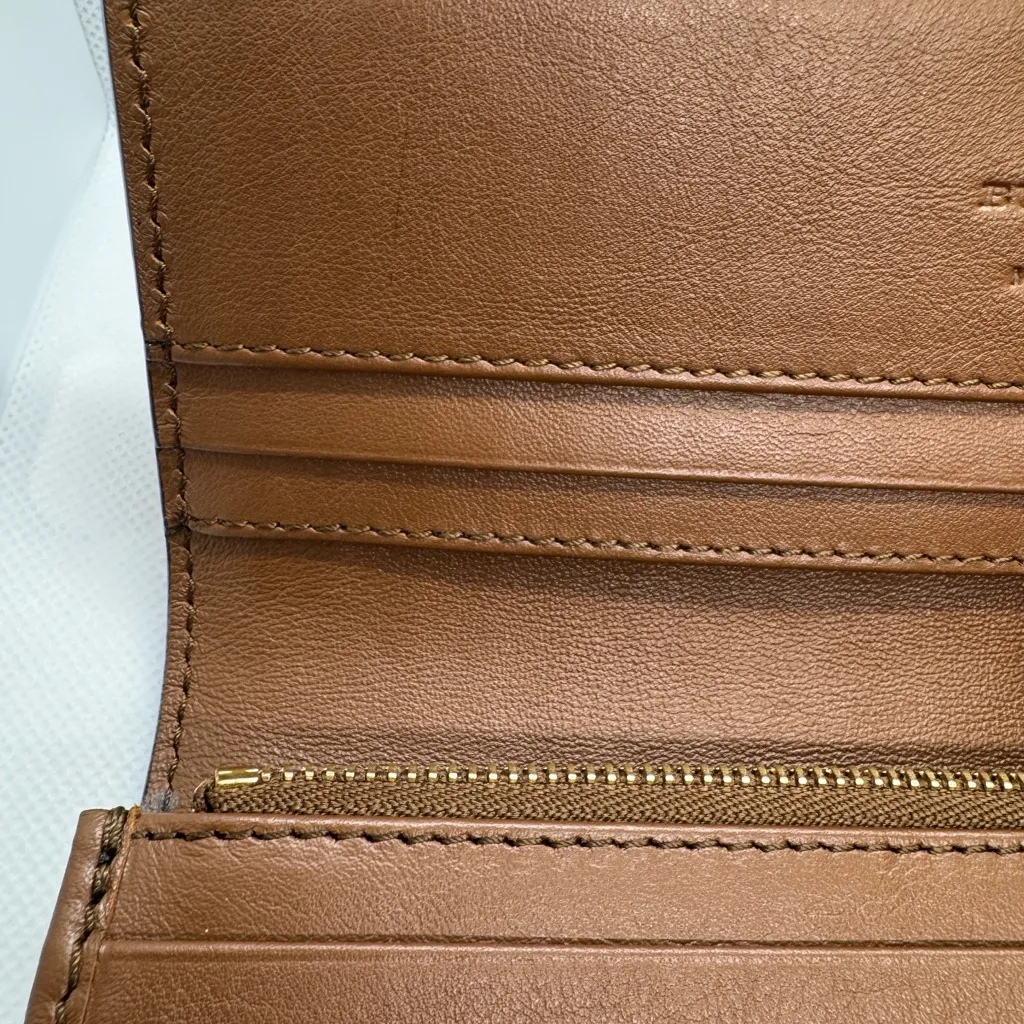 BURBERRY Nova Check Leather Long Wallet Beige Brown - Image 8